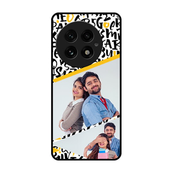 OnePlus 13 5G Custom Glass Phone CaseLetters Pattern Design
