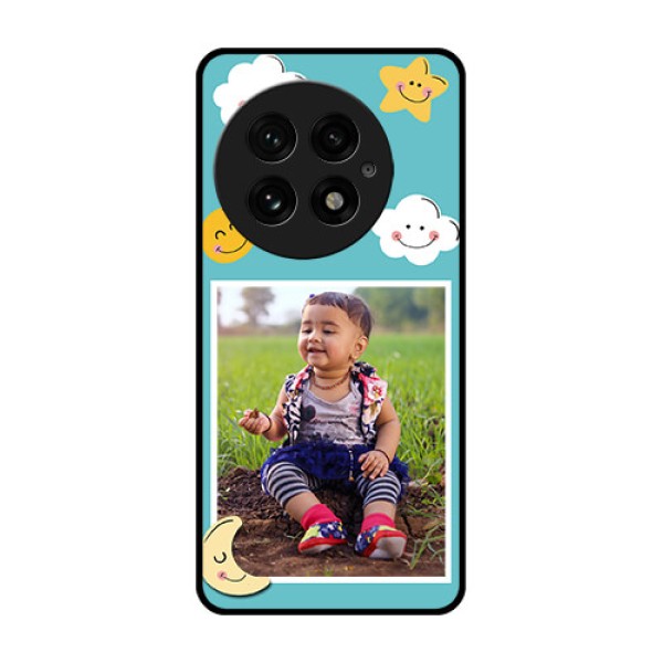 OnePlus 13 5G Custom Glass Phone CaseSmiley Kids Stars Design