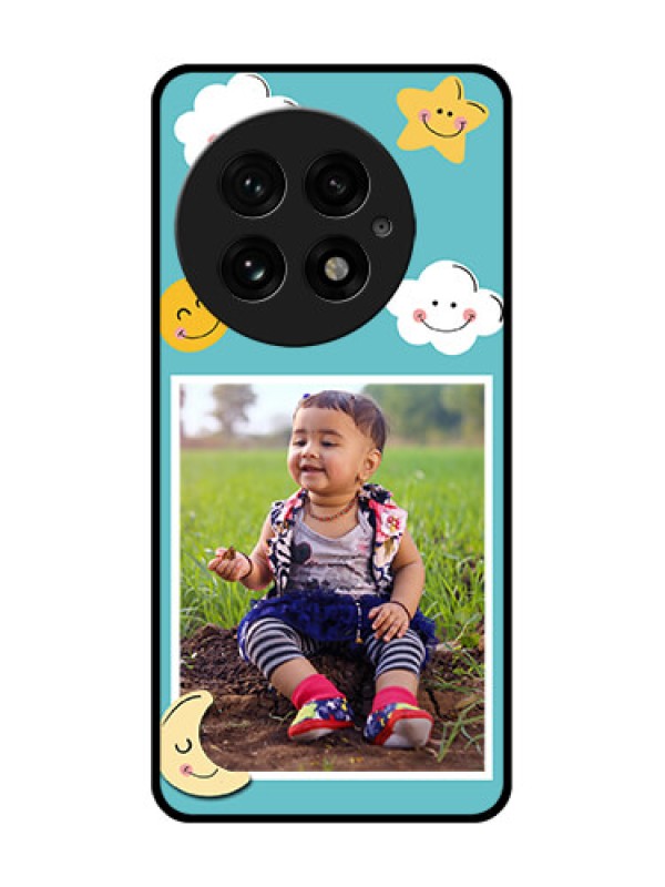 Custom OnePlus 13 5G Custom Glass Phone CaseSmiley Kids Stars Design