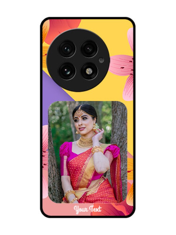 Custom OnePlus 13 5G Custom Glass Phone Case3 Image With Vintage Floral Design