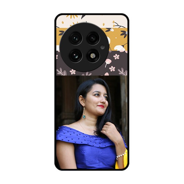 OnePlus 13 5G Custom Glass Phone CaseStylish Floral Design