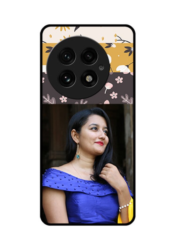 OnePlus 13 5G Custom Glass Phone CaseStylish Floral Design