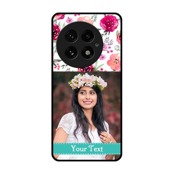 OnePlus 13 5G Custom Glass Phone CaseWater Colors Floral Design OnePlus 13 5G Custom Glass Phone CaseWater Colors Floral Design