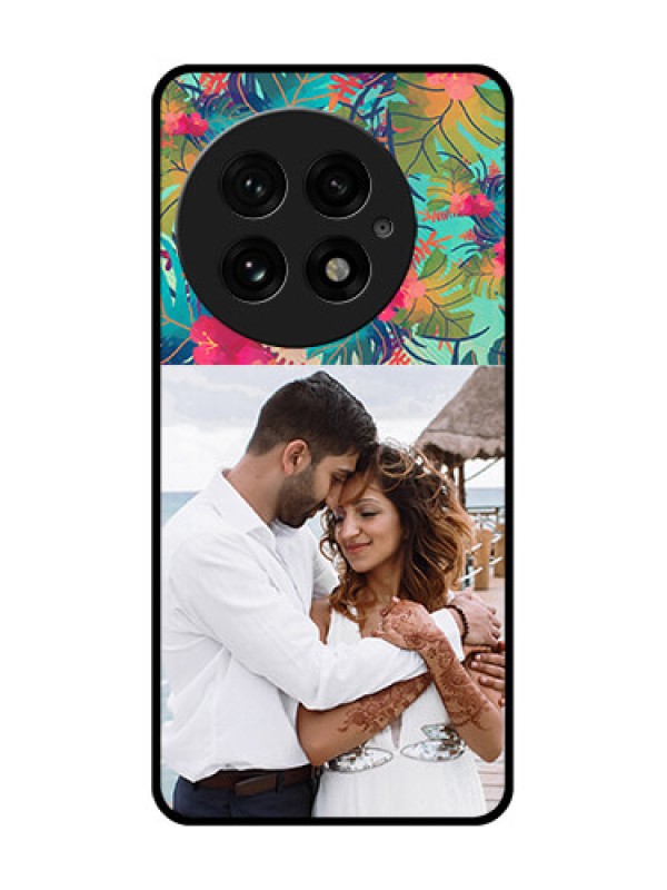 Custom OnePlus 13 5G Custom Glass Phone CaseWatercolor Floral Design