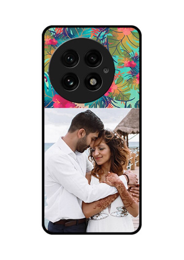 OnePlus 13 5G Custom Glass Phone CaseWatercolor Floral Design