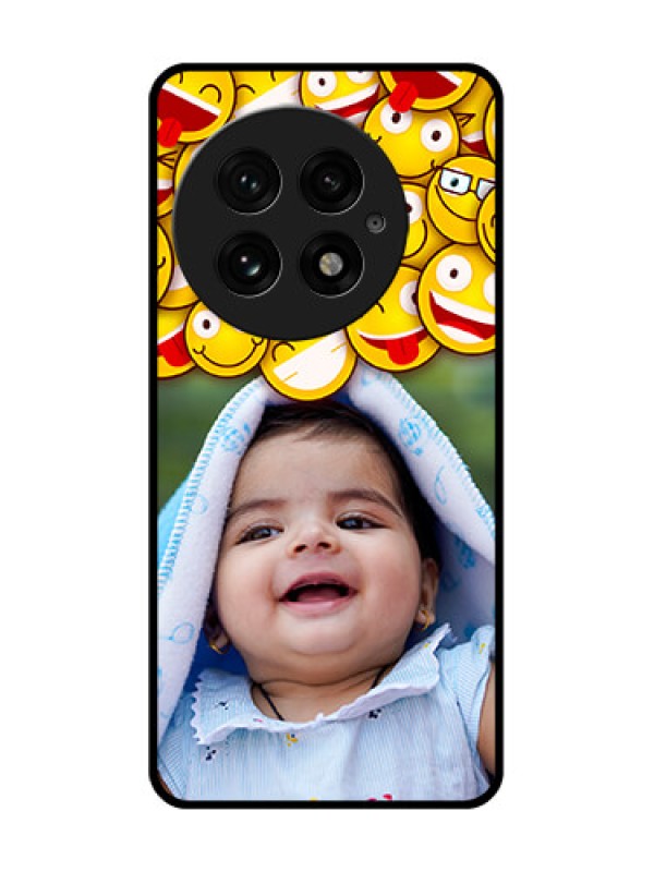 Custom OnePlus 13 5G Custom Glass Phone CaseWith Smiley Emoji Design