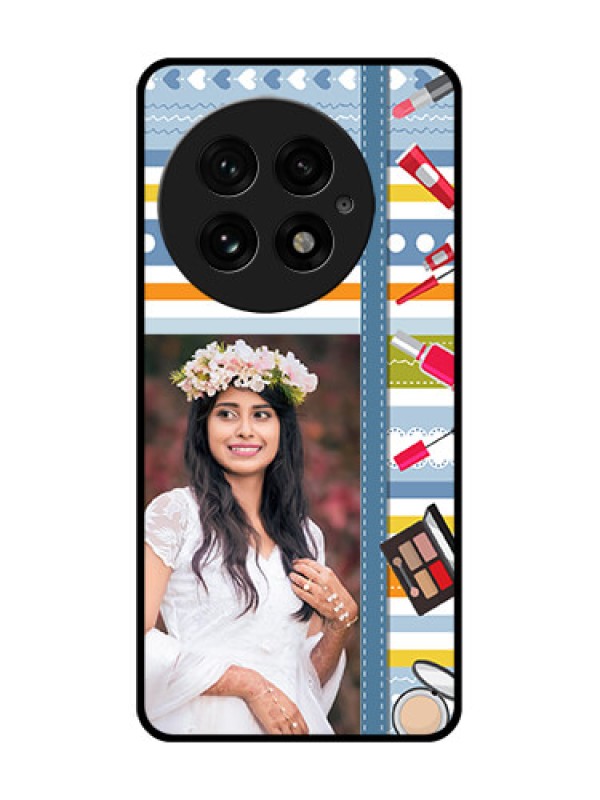 Custom OnePlus 13 5G Custom Glass Phone CaseMakeup Icons Design