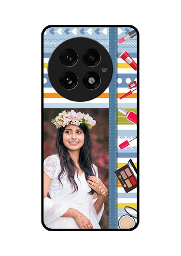 OnePlus 13 5G Custom Glass Phone CaseMakeup Icons Design