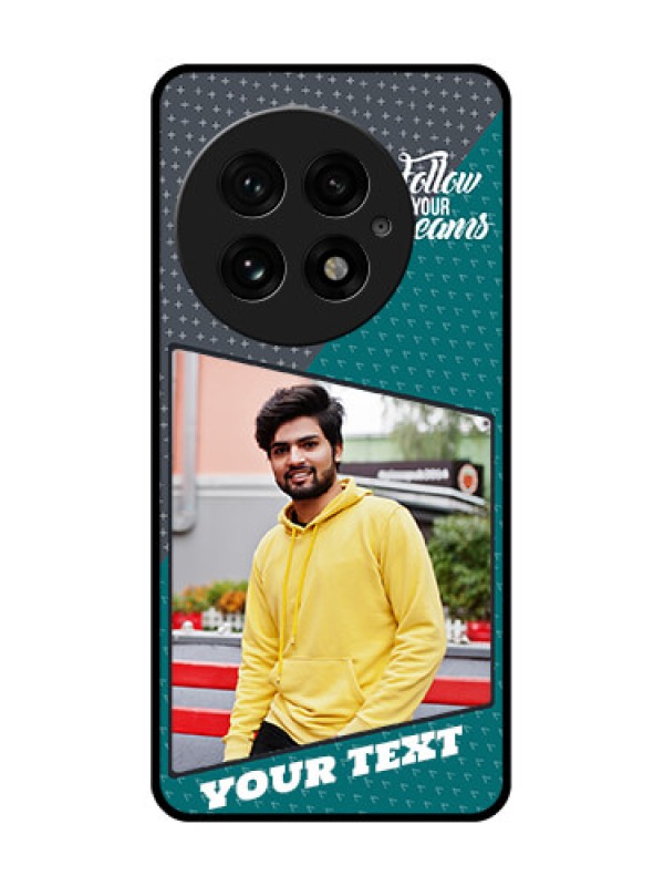 Custom OnePlus 13 5G Custom Glass Phone CaseBackground Pattern Design With Quote