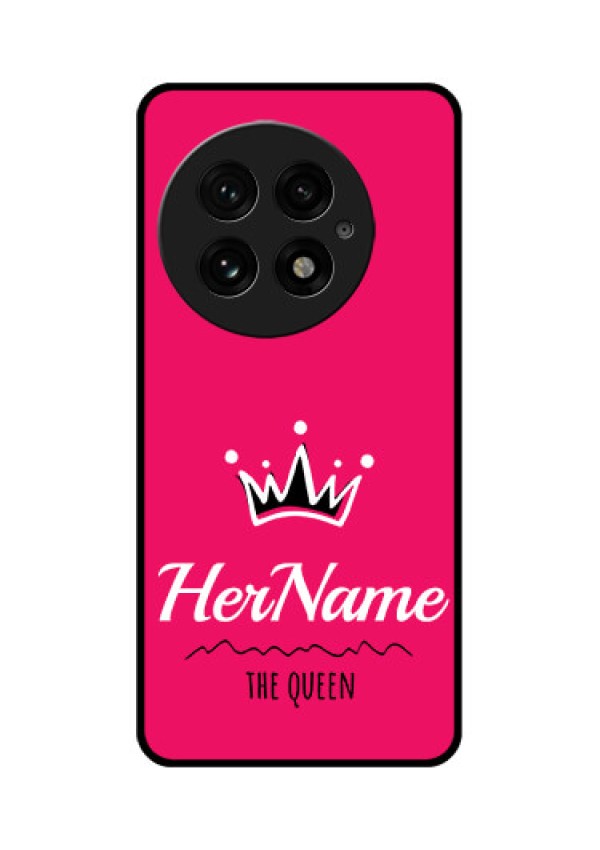 OnePlus 13 5G Custom Glass Phone CaseQueen With Name Design