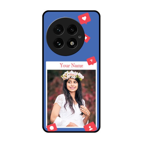 OnePlus 13 5G Custom Glass Phone CaseLike Share And Comment Design