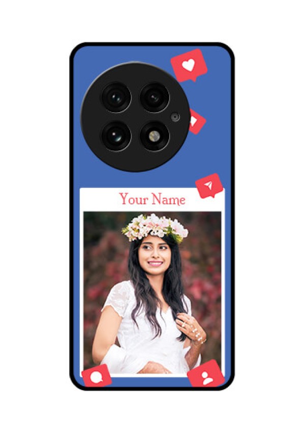 OnePlus 13 5G Custom Glass Phone CaseLike Share And Comment Design