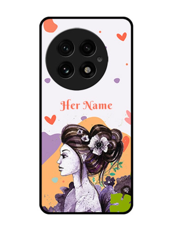 Custom OnePlus 13 5G Custom Glass Phone CaseWoman And Nature Design
