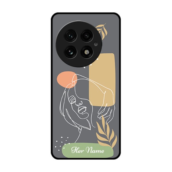 OnePlus 13 5G Custom Glass Phone CaseGazing Woman Line Art Design OnePlus 13 5G Custom Glass Phone CaseGazing Woman Line Art Design
