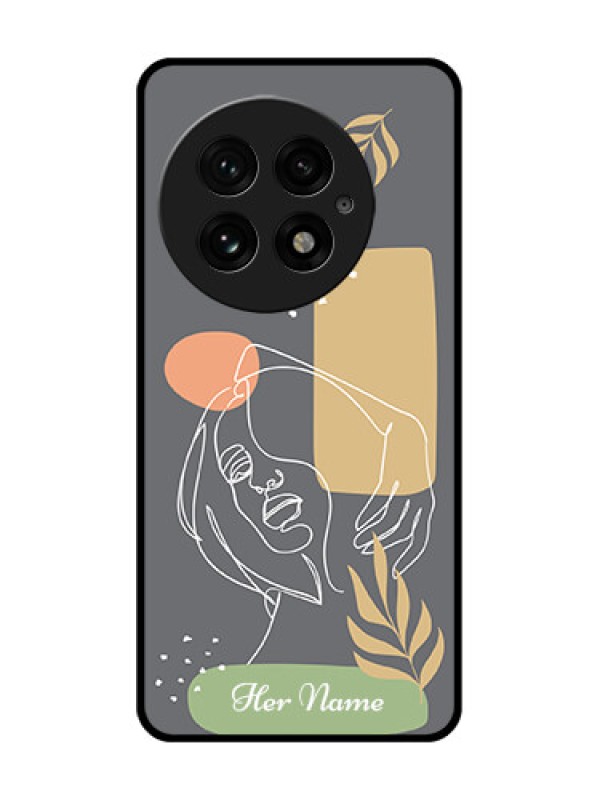 Custom OnePlus 13 5G Custom Glass Phone CaseGazing Woman Line Art Design