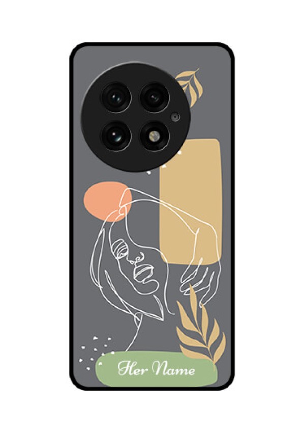 OnePlus 13 5G Custom Glass Phone CaseGazing Woman Line Art Design