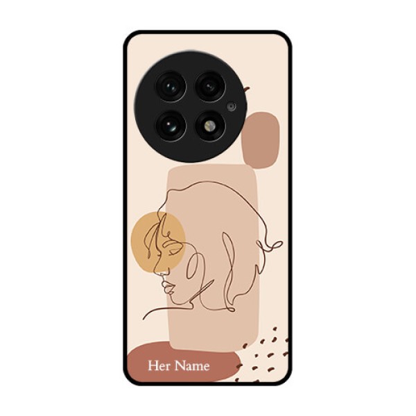 OnePlus 13 5G Custom Glass Phone CaseCalm Woman Line Art Design OnePlus 13 5G Custom Glass Phone CaseCalm Woman Line Art Design