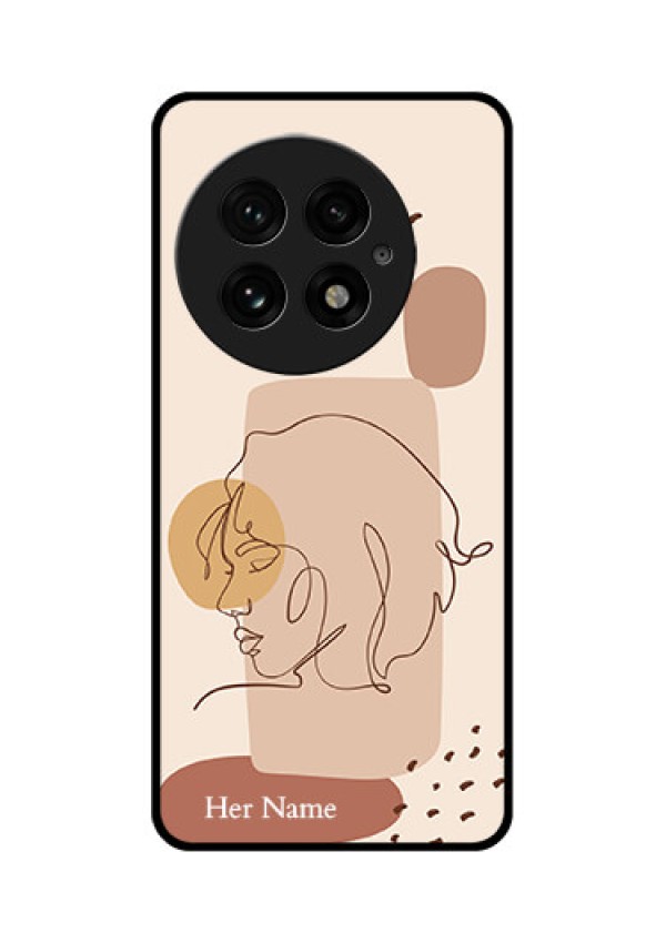 OnePlus 13 5G Custom Glass Phone CaseCalm Woman Line Art Design