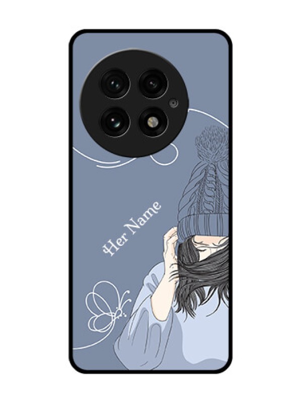Custom OnePlus 13 5G Custom Glass Phone CaseGirl In Winter Outfit Design