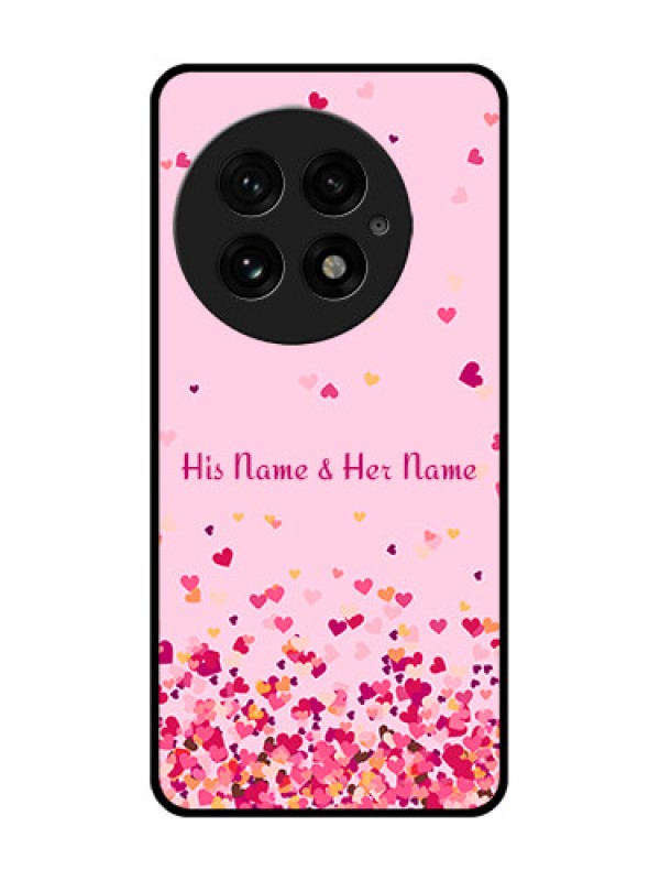 Custom OnePlus 13 5G Custom Glass Phone CaseFloating Hearts Design