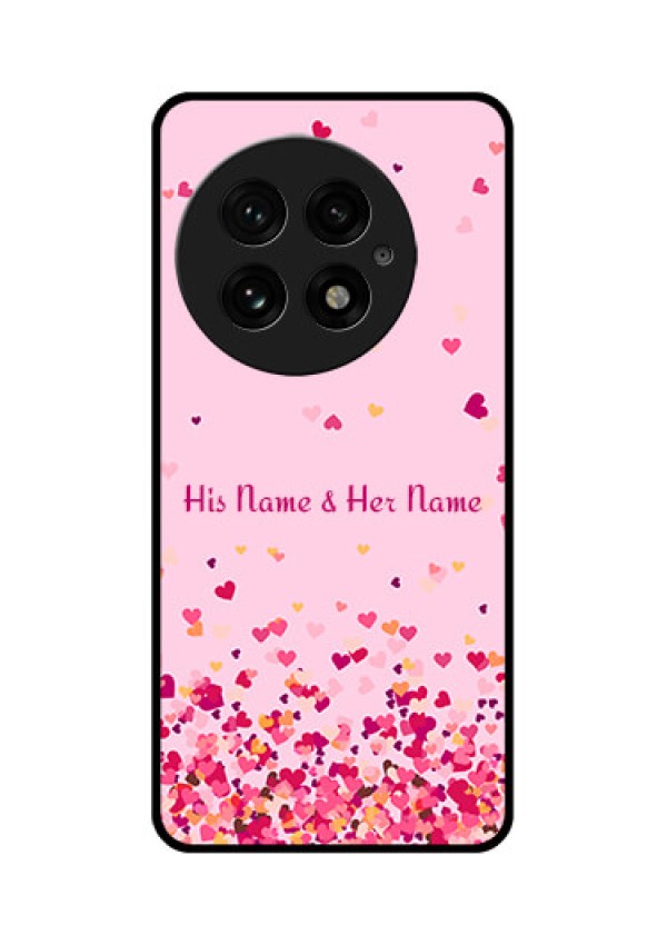 OnePlus 13 5G Custom Glass Phone CaseFloating Hearts Design