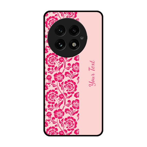 OnePlus 13 5G Custom Glass Phone CaseAttractive Floral Pattern Design