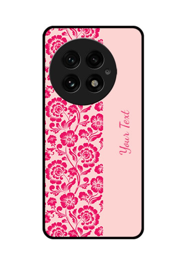 OnePlus 13 5G Custom Glass Phone CaseAttractive Floral Pattern Design