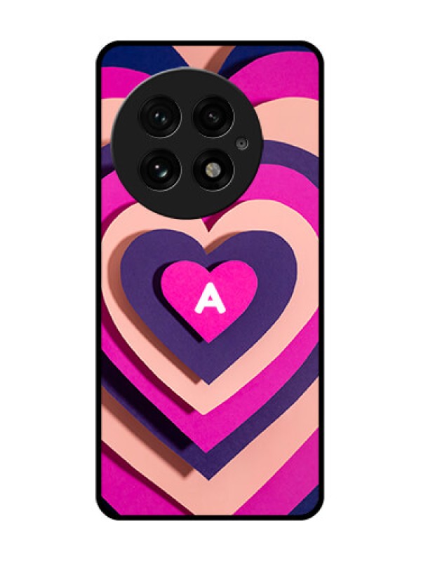 Custom OnePlus 13 5G Custom Glass Phone CaseCute Heart Pattern Design