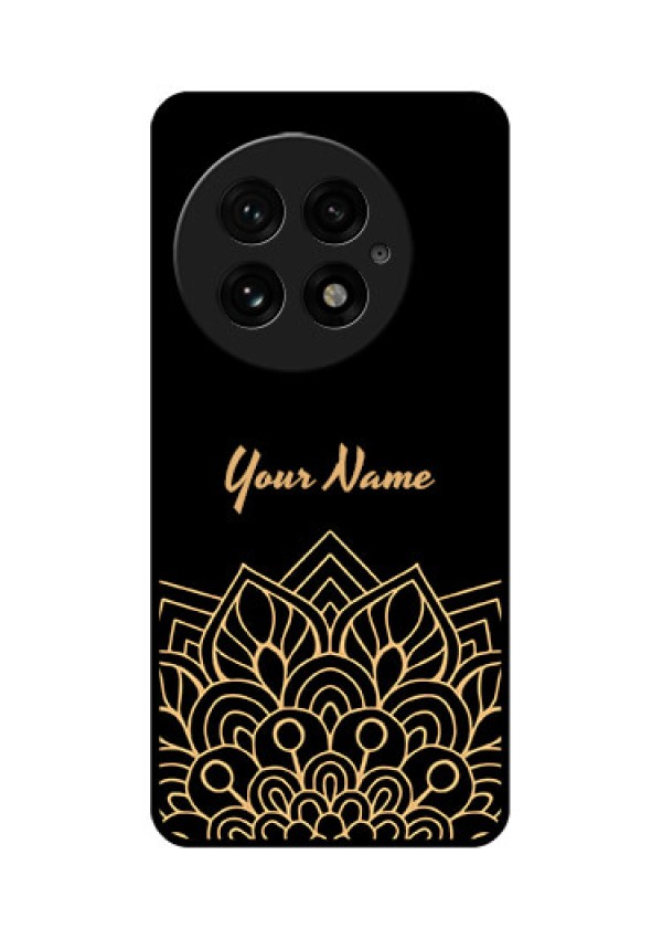 OnePlus 13 5G Custom Glass Phone CaseGolden Mandala Design
