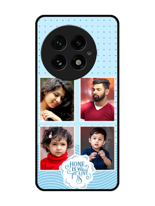 Custom OnePlus 13 5G Custom Glass Phone CaseCute Love Quote With 4 Pic Upload Design