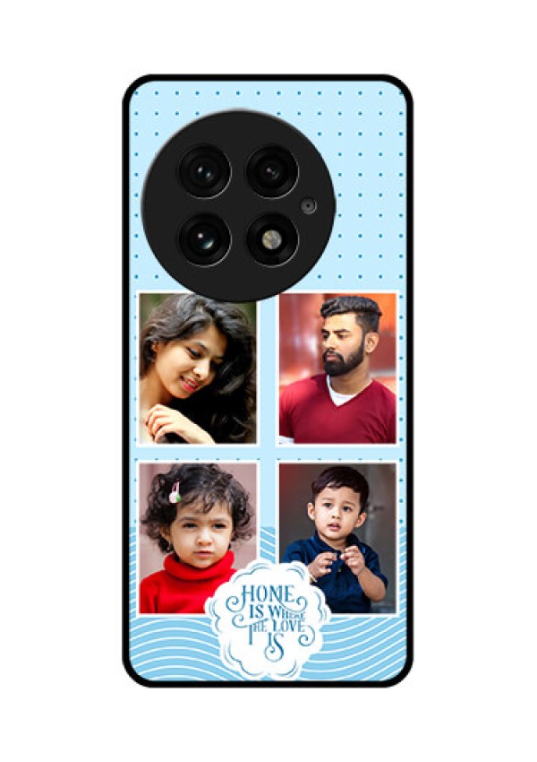 OnePlus 13 5G Custom Glass Phone CaseCute Love Quote With 4 Pic Upload Design