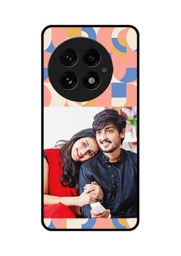 OnePlus 13 5G Custom Glass Phone CaseSemi - Circle Maze Pattern Design