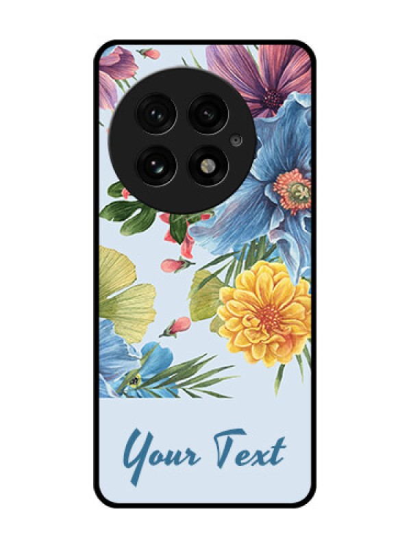 Custom OnePlus 13 5G Custom Glass Phone CaseStunning Watercolored Flowers Painting Design