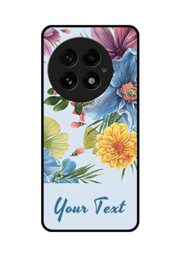 OnePlus 13 5G Custom Glass Phone CaseStunning Watercolored Flowers Painting Design