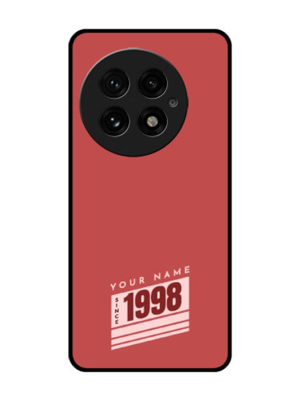 Custom OnePlus 13 5G Custom Glass Phone CaseRed Custom Year Of Birth Design