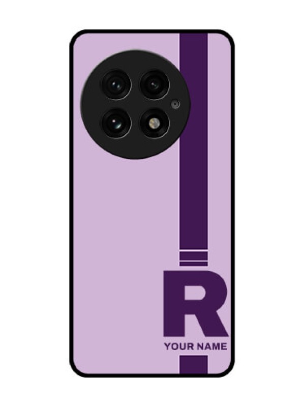 Custom OnePlus 13 5G Custom Glass Phone CaseSimple Dual Tone Stripe With Name Design