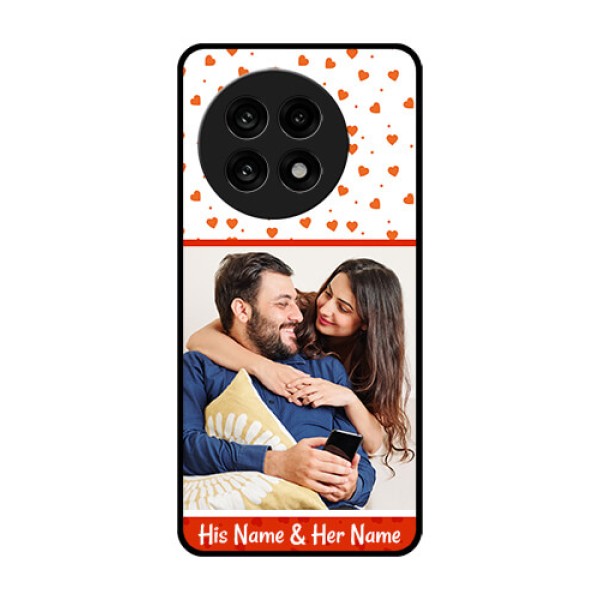OnePlus 13R 5G Custom Glass Phone Case - Orange Love Symbol Design OnePlus 13R 5G Custom Glass Phone Case - Orange Love Symbol Design