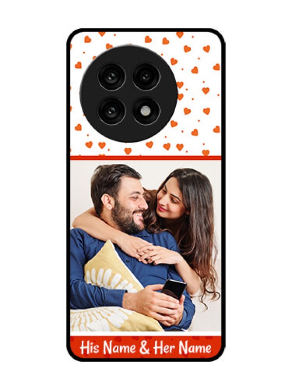 Custom OnePlus 13R 5G Custom Glass Phone Case - Orange Love Symbol Design