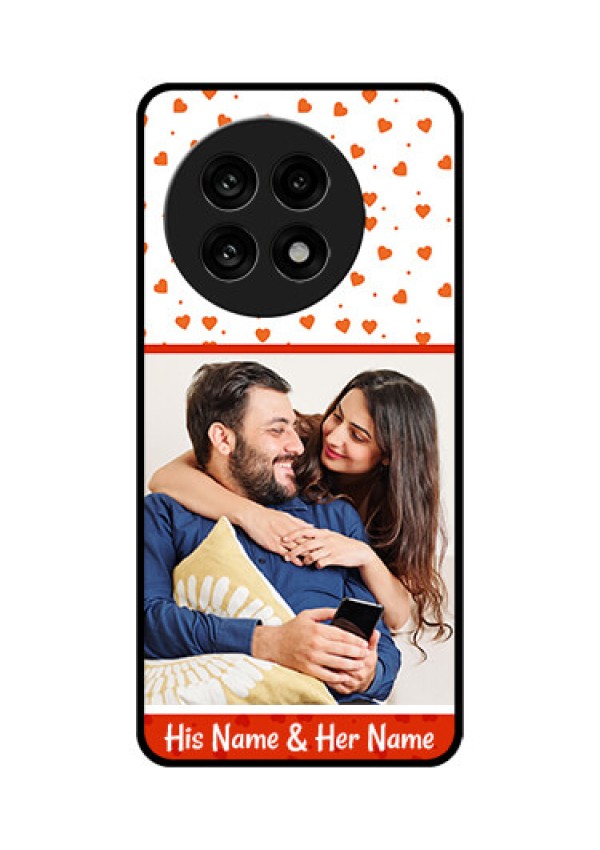 OnePlus 13R 5G Custom Glass Phone Case - Orange Love Symbol Design