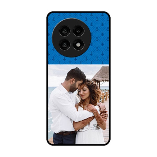 OnePlus 13R 5G Custom Glass Phone Case - Blue Anchors Design