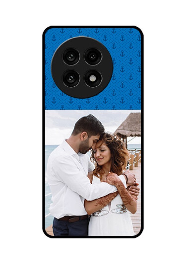 OnePlus 13R 5G Custom Glass Phone Case - Blue Anchors Design