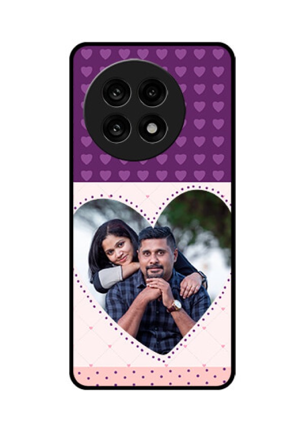 OnePlus 13R 5G Custom Glass Phone Case - Violet Love Dots Design