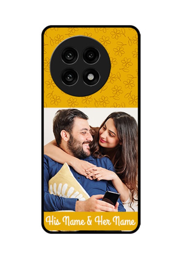 OnePlus 13R 5G Custom Glass Phone Case - Yellow Floral Design