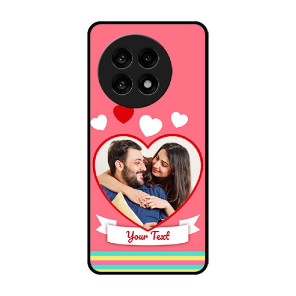 OnePlus 13R 5G Custom Glass Phone Case - Love Shapes Doodle Design