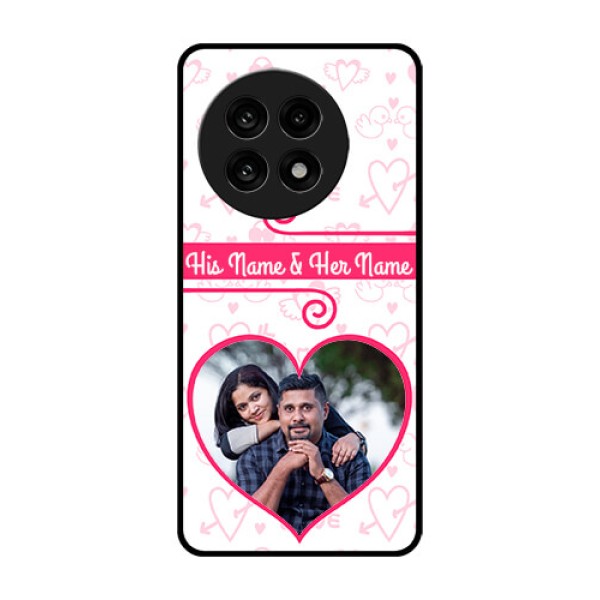 OnePlus 13R 5G Custom Glass Phone Case - Heart Shape Love Design