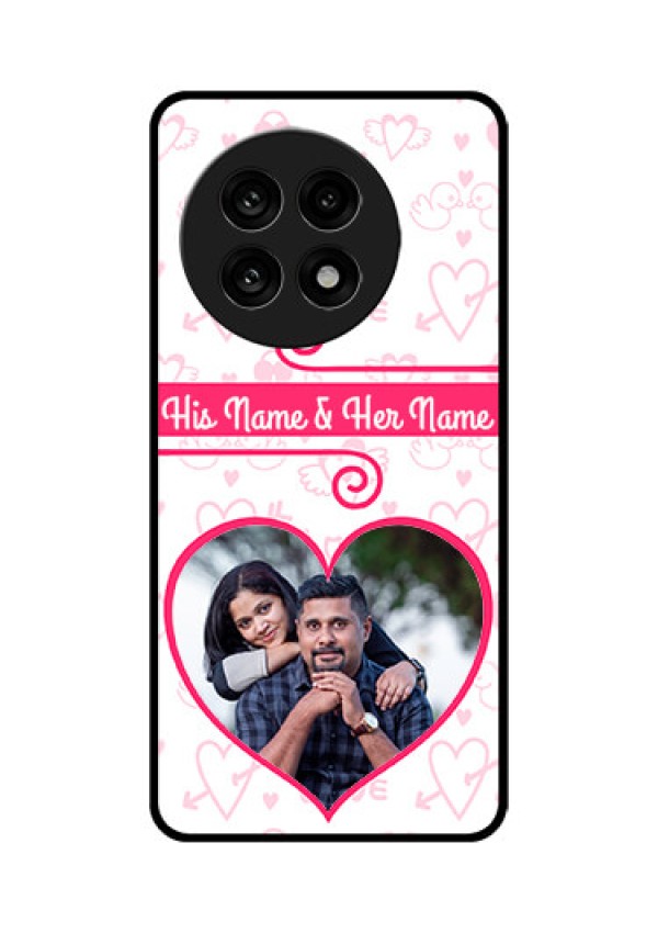 OnePlus 13R 5G Custom Glass Phone Case - Heart Shape Love Design