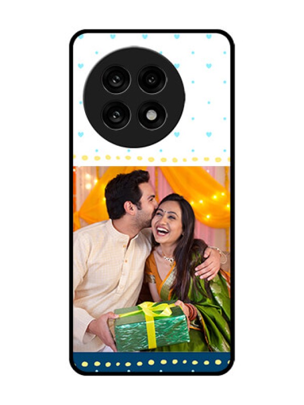 Custom OnePlus 13R 5G Custom Glass Phone Case - White And Blue Abstract Design