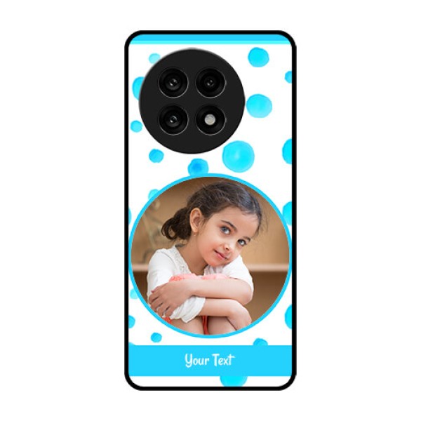 OnePlus 13R 5G Custom Glass Phone Case - Blue Bubbles Pattern Design