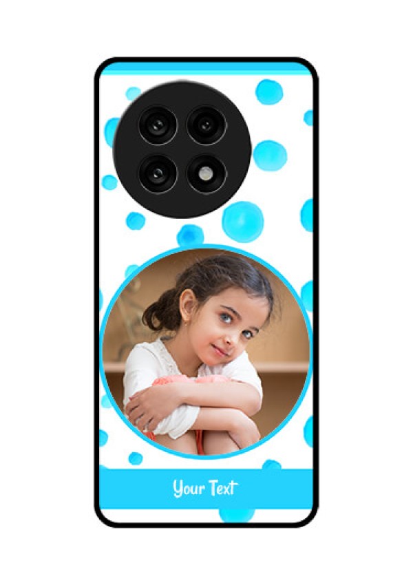 OnePlus 13R 5G Custom Glass Phone Case - Blue Bubbles Pattern Design