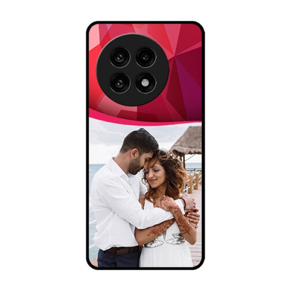 OnePlus 13R 5G Custom Glass Phone Case - Red Abstract Design
